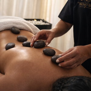 Masaje relajante piedras calientes cuerpo completo